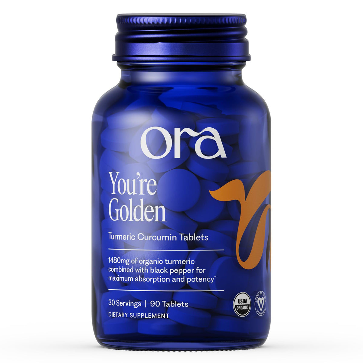 Ora Organic Curcuma Curcumin 1500mg comprimés vegan face