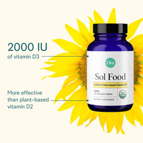 Ora Organic Vitamine D3 2000UI comprimés à mâcher, détail de la texture