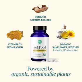 Ora Organic Vitamine D3 2000UI comprimés à mâcher, vue de côté