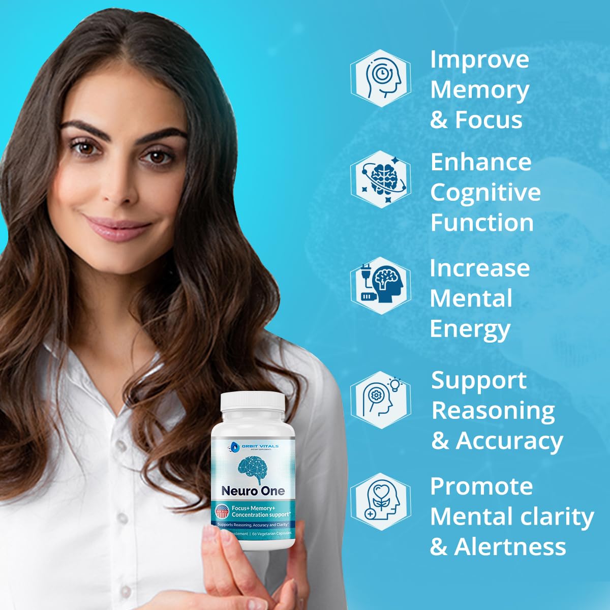 Orbit Vitals Neuro Complément Alimentaire Mémoire 60 Capsules dosage