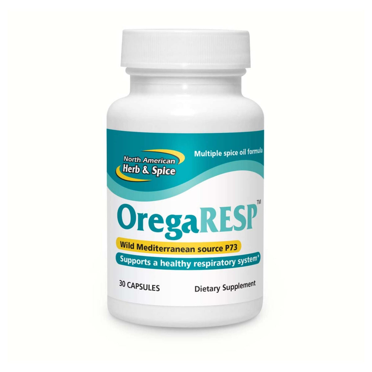 OregaRESP 30 capsules vue de face avec détails d'étiquetage