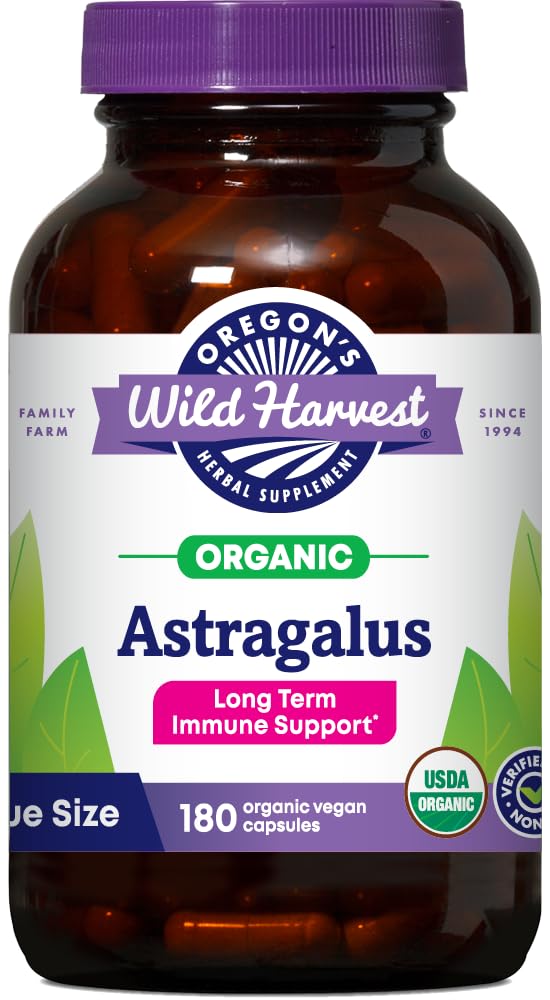 Oregon's Wild Harvest Astragalus Capsules 180 comprimés vue de face