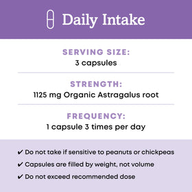 Oregon's Wild Harvest Astragalus Capsules avec étiquette bio