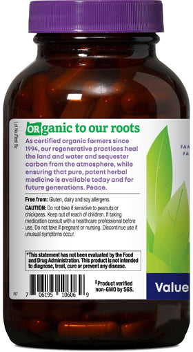 Oregon's Wild Harvest Astragalus Capsules montrant la taille des comprimés