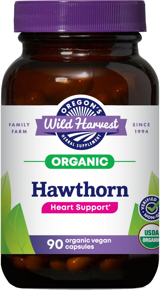 Oregon's Wild Harvest Aubépine Bio 90 Comprimés, vue de face