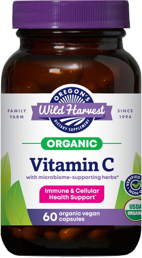Oregon's Wild Harvest Capsules de Vitamine C bio 60 vegan, vue avant