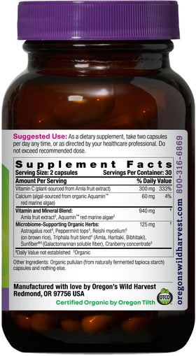 Oregon's Wild Harvest Capsules de Vitamine C bio, flacon ouvert