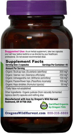 Oregon's Wild Harvest Complément Alimentaire Sommeil - emballage et capsules