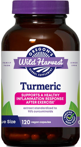 Oregon's Wild Harvest Curcuma 120 capsules végétales bio, vue de face