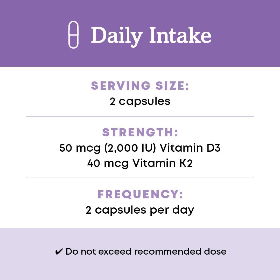 Oregon's Wild Harvest D3 et K2 capsules sur une table