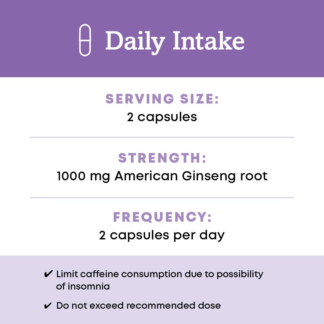 Oregon's Wild Harvest Ginseng Capsules Non-GMO avec dosage indiqué