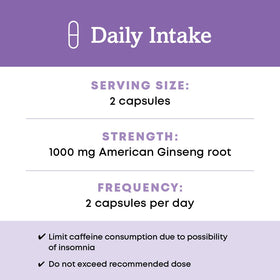 Oregon's Wild Harvest Ginseng Capsules Non-GMO avec dosage indiqué