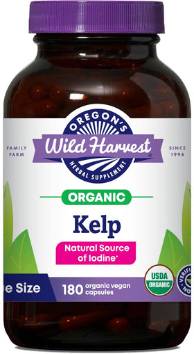 Oregon's Wild Harvest Kelp Bio 180 capsules végétaliennes, vue de face