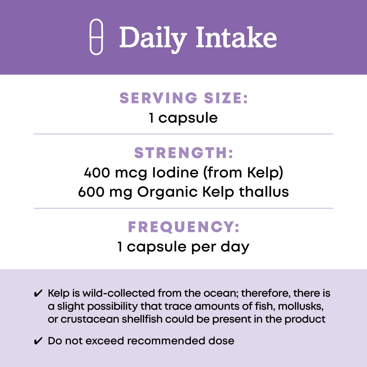 Oregon's Wild Harvest Kelp Bio, présentation des capsules