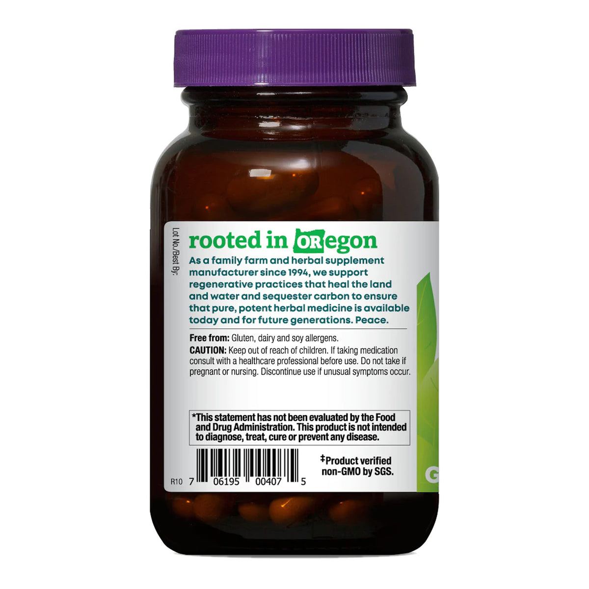 Oregon's Wild Harvest Prostate Santé étiquette et ingrédients