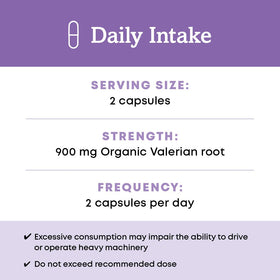 Oregon's Wild Harvest Valériane Bio 900 mg à côté d'une tasse de tisane