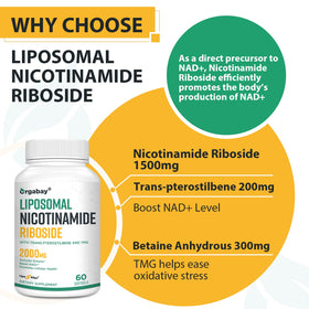Orgabay Nicotinamide Riboside 2000 MG affichage des valeurs nutritionnelles
