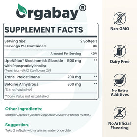 Orgabay Nicotinamide Riboside 2000 MG vue de près des gélules