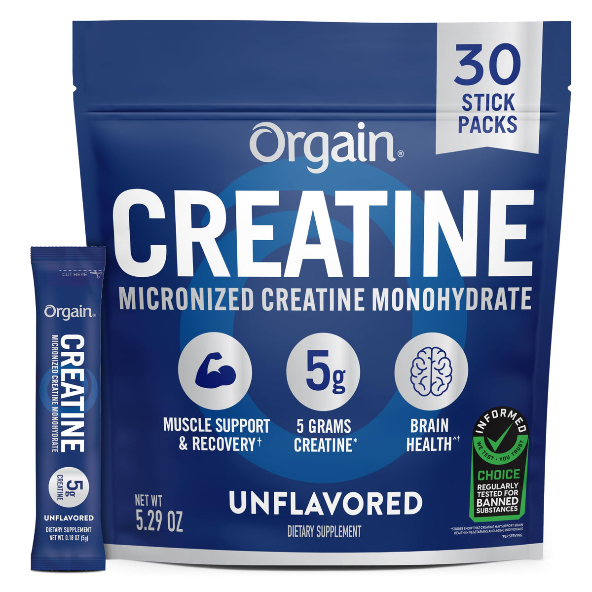 Orgain créatine monohydrate sachets individuels 5g