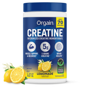 Orgain Poudre de Créatine Monohydrate Micronisée Citronnade 490g vue de face
