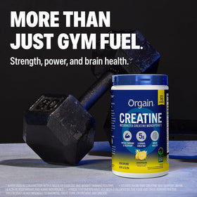 Orgain Poudre de Créatine Monohydrate Micronisée Citronnade sur une table