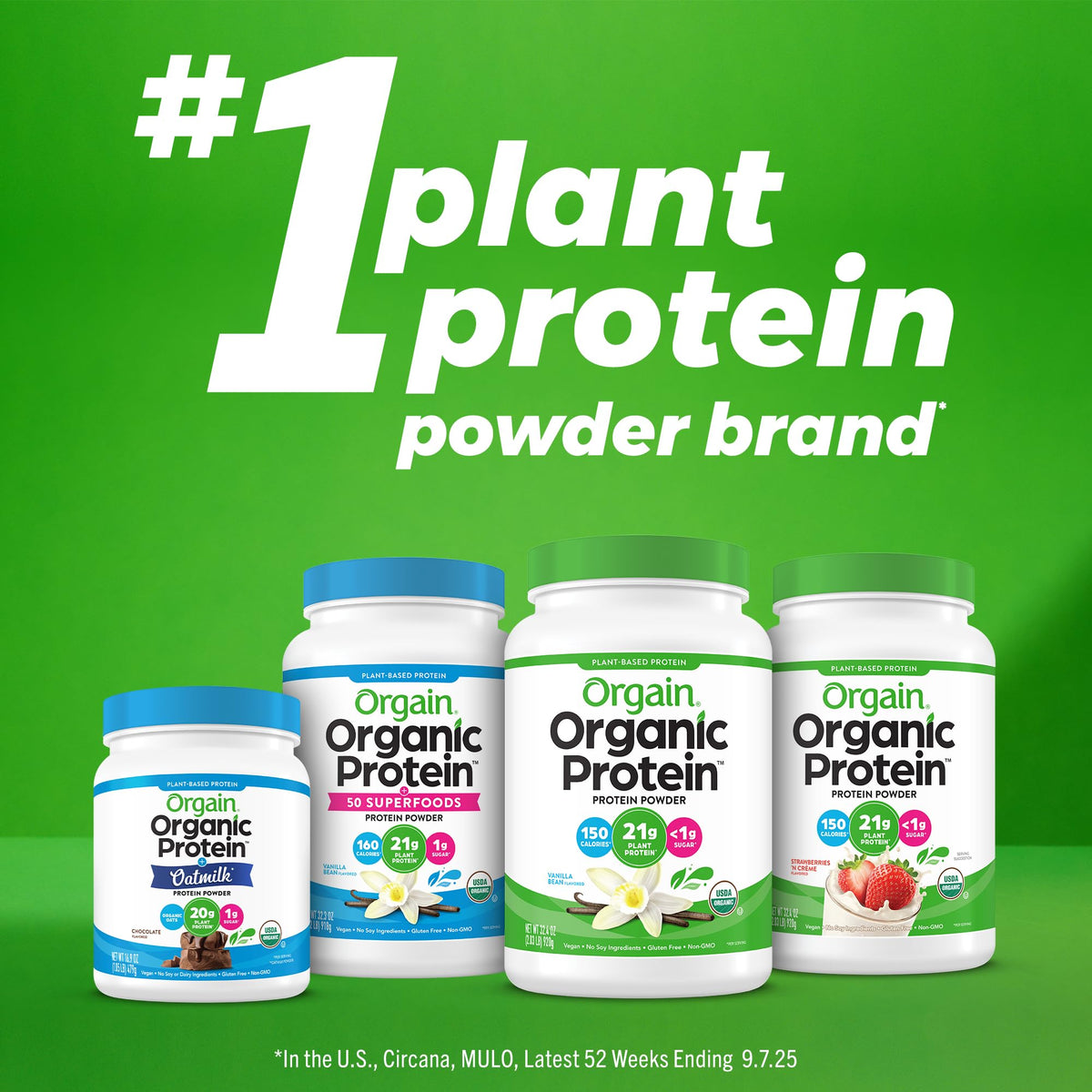 Orgain Poudre de Protéine Vanille 830g ingrédients sur l'étiquette