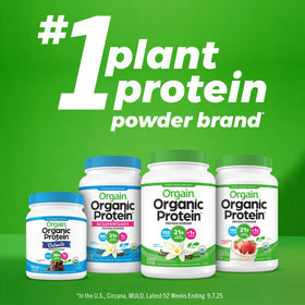 Orgain Poudre de Protéine Vanille 830g ingrédients sur l'étiquette