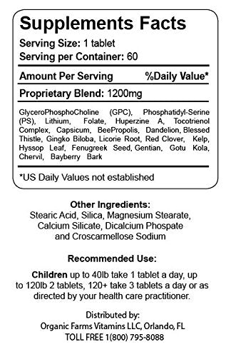 Organic Farms Vitamins Neuro Care Kids 60 comprimés vue de côté