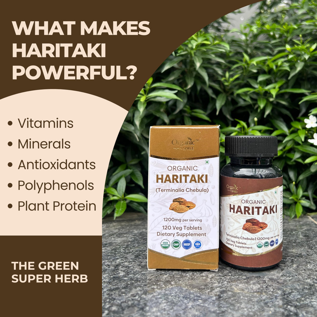 ORGANIC SPREE Haritaki 120 comprimés avec des ingrédients naturels