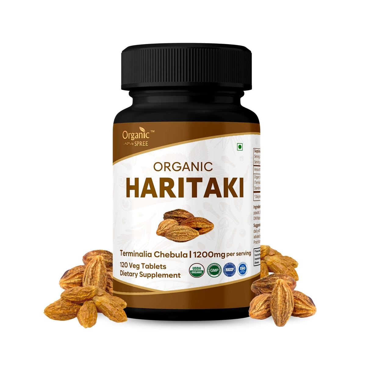 ORGANIC SPREE Haritaki 120 comprimés vue avant de l'emballage