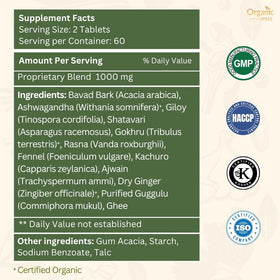 ORGANIC SPREE Trayodashang Guggulu comprimés avec des herbes