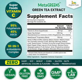 Organic Veda Extrait de Thé Vert Matcha Moringa avec ingrédients naturels
