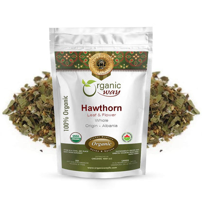 Organic Way Feuilles et Fleurs d'Aubépine entières 499g vue de face