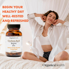 OrganicaHealth Quinine, boîte ouverte avec capsules visibles