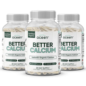 Organics Ocean Better Calcium 500 mg algues rouges bio, vue de face