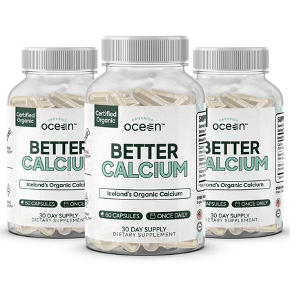 Organics Ocean Better Calcium 500 mg algues rouges bio, vue de face