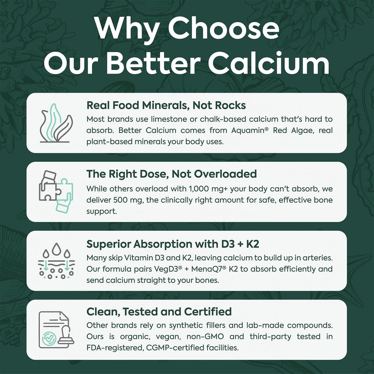 Organics Ocean Better Calcium 500 mg en utilisation quotidienne