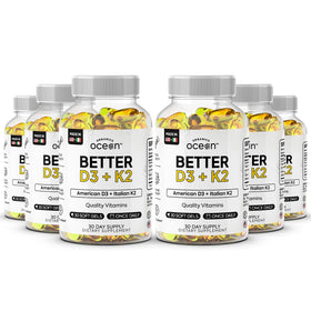 Organics Ocean Better D3 + K2 boîte de 180 capsules vue de face