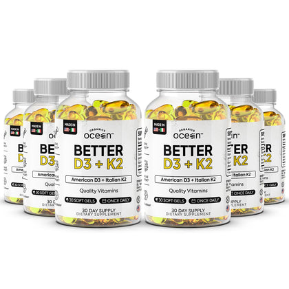 Organics Ocean Better D3 + K2 boîte de 180 capsules vue de face