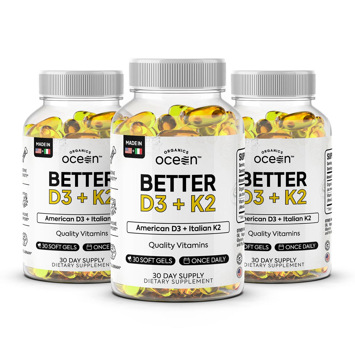 Organics Ocean Better D3 + K2 boîte de 90 gélules