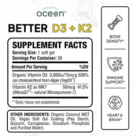 Organics Ocean Better D3 + K2 capsule vue rapprochée