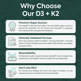 Organics Ocean Better D3 + K2 gélules sur une table