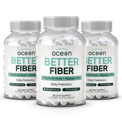 Organics Ocean Better Fiber trois flacons de complément alimentaire en capsules