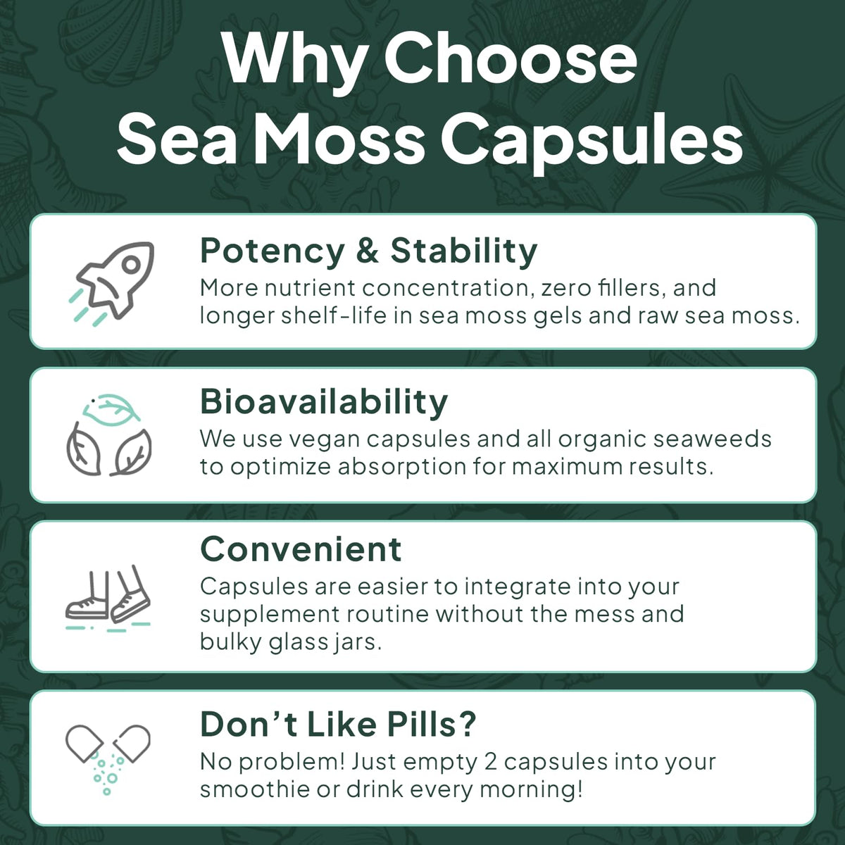 Organics Ocean capsules de chlorelle et mousse de mer