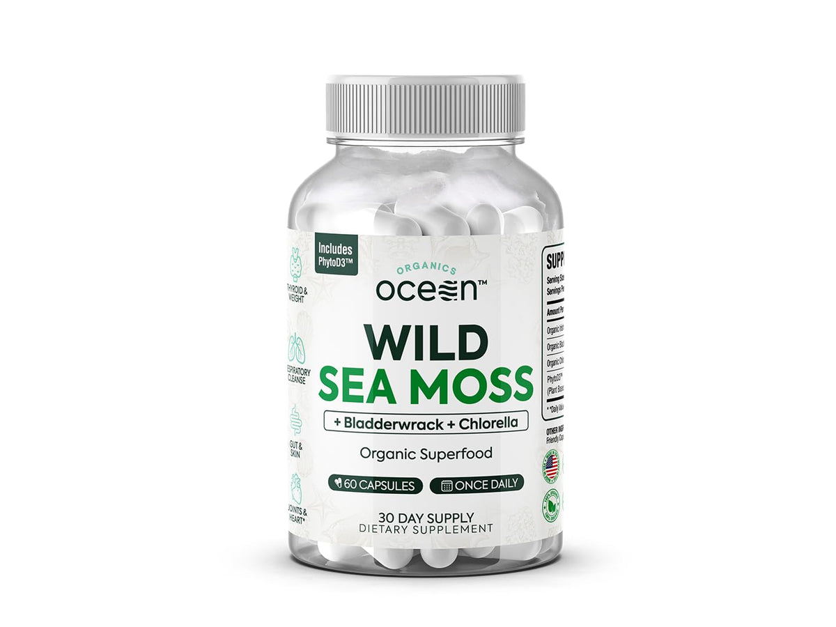 Organics Ocean capsules de mousse de mer bio vue de face