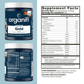 Organifi Gold Thé au Curcuma et Gingembre - ingrédients en détail