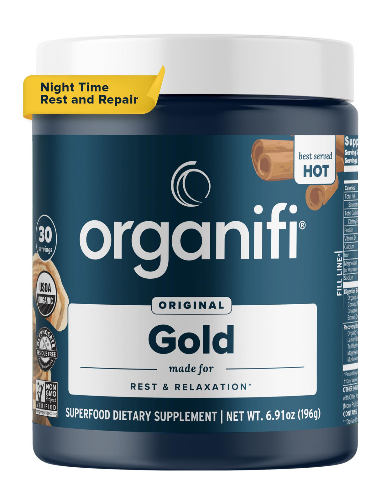Organifi Gold Thé au Curcuma et Gingembre - vue avant du paquet