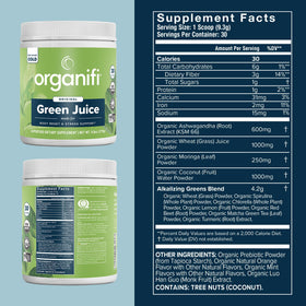 Organifi Green Juice poudre de superaliment avec une cuillère mesure