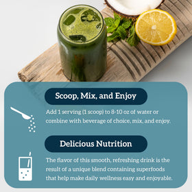 Organifi Green Juice poudre super-aliment avec fruits et légumes frais