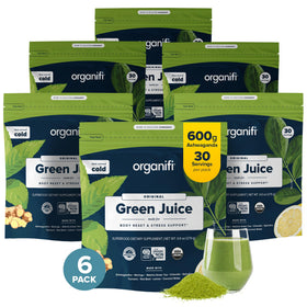 Organifi Green Juice poudre super-aliment vue de face avec emballage